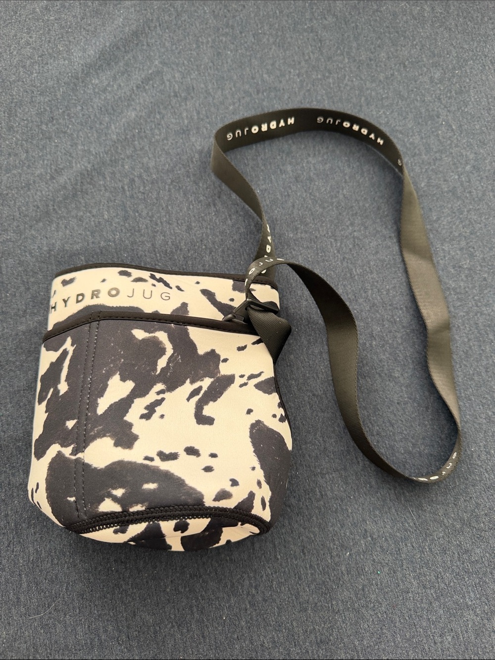 HydroJug Black & Cream Neoprene Bottle Carrier with Strap